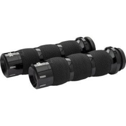 PartzBiz HD DS06303081 - Khrome Werks Avon Air Cushion Klassic Black Hand Grips สำหรับ Harley Cable Throttle | 500290 PartzBiz HD DS06303081 - Khrome Werks Avon Air Cushion Klassic Black Hand Grips สำหรับ Harley Cable Throttle | 500290