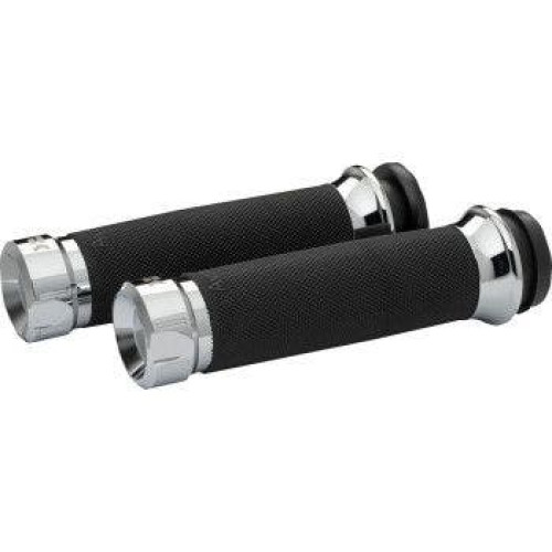 PartzBiz HD: 4413789-Khrome Werks Avon Contour Klassic Chrome Hand Grips for Harley Cable Throttle | 500285