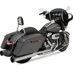 PartzBiz HD DS18002175 - Khrome Werks Chrome 2 Step Crossover Headers 4.5" Tracer Slip on Harley FLH M8 | 200400A