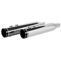 PartzBiz HD DS18011259 - Khrome Werks Chrome 4.5" HP-Plus Slip-Ons Chrome Tracer Tip Harley M8 Touring 17+ | 202735