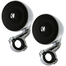 PartzBiz HD DS44050573 - Kicker 40PSM32 3” แคลมป์ปิดบนแฮนด์ลำโพงคู่ 2Ohm 50W ระบบเสียงลำโพงเสียงวิทยุสเตอริโออัพเกรดฮาร์เลย์เดวิดสันรถจักรยานยนต์ bagger touring atv 4 ล้อแฮนด์
