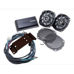 PartzBiz HD DS44050604 - Kicker 46HDR982 5.25” แฟริ่งลำโพงและแอมพลิฟายเออร์ระบบ Harley Road Glide 98-13 FLT FLTR เสียงแบบกำหนดเอง เสียง สเตอริโอ การเปลี่ยนการอัพเกรด ดัง สุดยอดอะไหล่หลังการขาย แฟริ่งหน้า Touring Bagger 5-1/4 นิ้ว Wiring Harness Brackets Mounts