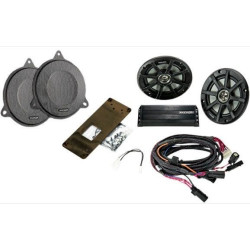 PartzBiz HD DS44050605 - Kicker 46HDS144 6.5 ” Fairing Speaker & Amplifier Kit Harley Davidson Electra Glide 14-Up Custom Audio Sound Stereo Upgrade Replacement Loud Best aftermarket Front Fairings Touring Bagger 6-1/2 Inch Wiring Harness Brackets Mounts