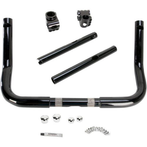 PartzBiz HD: 4413582-Klock Werks Black / Chrome 10" Klip Hanger Handlebars Ape Hangers 08-18 FLH/X