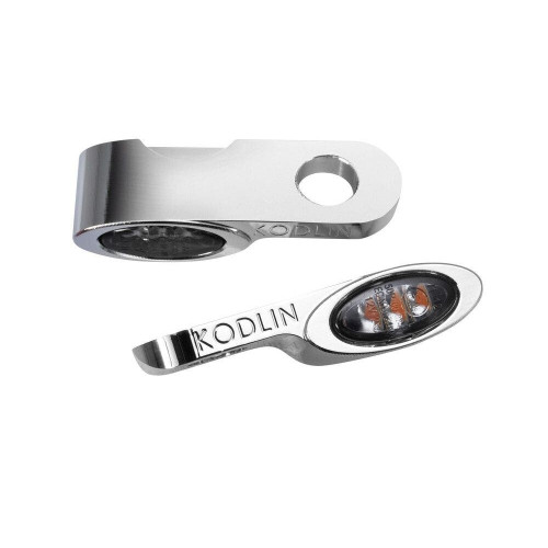 PartzBiz HD: 4413356-Kodlin Chrome Elypse Amber LED Turn Signals Universal 12V Harley & Custom PartzBiz HD: 4413356-Kodlin Chrome Elypse Amber LED Turn Signals Universal 12V Harley & Custom