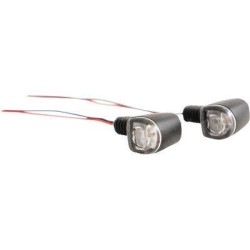 PartzBiz HD DS20402640 - Koso HE041101 Nano LEDสัญญาณไฟเลี้ยวคู่สีเหลืองอำพันสีแดงUniversal 12Vไฟท้ายรถจักรยานยนต์ไฟวิ่งBright Harley DavidsonอินเดียYamaha Triumph Suzuki Custom Chopper Softail Sportster Touring Dyna Street Stop Fender Lightingอัพเกรดเปลี่ยน