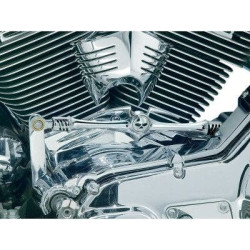 PartzBiz HD KA1075 - Kuryakyn 1075 Chrome Zombie Skull Shift Linkage สำหรับ Harley Softail & Touring 80-Up