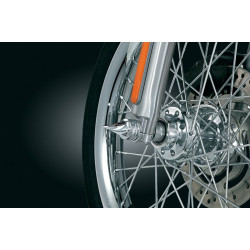 PartzBiz HD KA1217 - Kuryakyn 1217 ฝาครอบเพลาหน้าแบบ Chrome Twisted 80-06 Softail Dyna FLH FLT XL & FXR | 1217