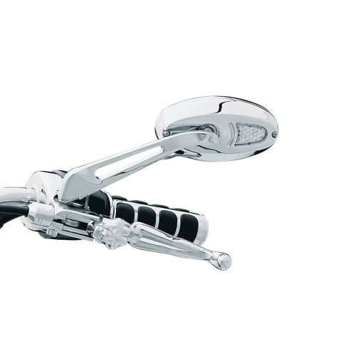 PartzBiz HD: 4413263-Kuryakyn 1431 Chrome Turn Signal Handlebar Mirrors w/ Flat Glass Harley & Metric