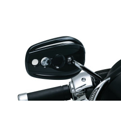 PartzBiz HD KA1756 - Kuryakyn 1756 Black Hole Accents Bezels สำหรับสต็อกกระจก Harley 03-18