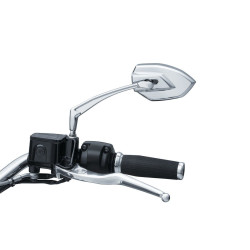 PartzBiz HD KA1962 - Kuryakyn 1962 Phantom Convex Glass Chrome Mirrors คู่ Harley & Metric