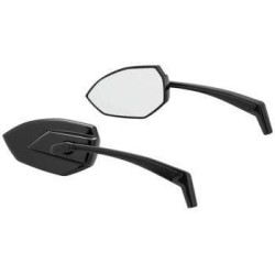 PartzBiz HD KA1963 - Kuryakyn 1963 Phantom Convex Glass กระจกสีดำคู่ Harley & Metric