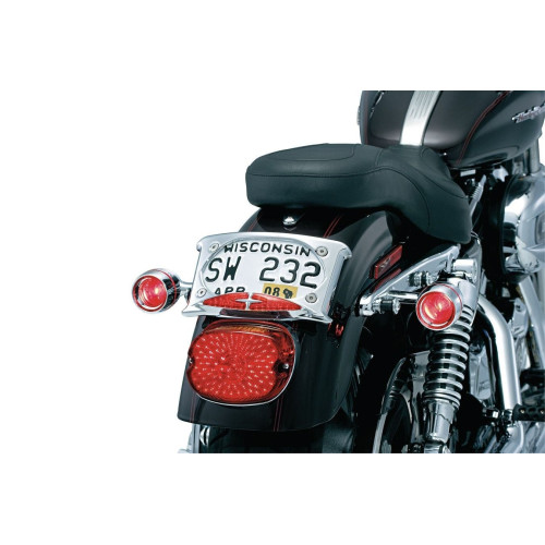 PartzBiz HD: 4413251-Kuryakyn 2109 Chrome Deep Dish Bullet Turn Signal Bezels Red Lens Harley PartzBiz HD: 4413251-Kuryakyn 2109 Chrome Deep Dish Bullet Turn Signal Bezels Red Lens Harley