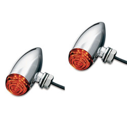 PartzBiz HD KA2501 - Kuryakyn 2501 Chrome Super Bright LED Mini Bullet Turn Signals 12v Universal PartzBiz HD KA2501 - Kuryakyn 2501 Chrome Super Bright LED Mini Bullet Turn Signals 12v Universal