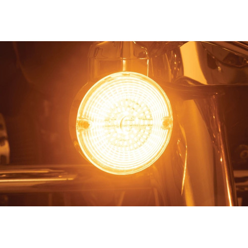 PartzBiz HD: 4413178-Kuryakyn 2933 LuminEZ L.E.D. Rear Turn Signal Inserts 1157 White/Amber 3-1/4” Flat PartzBiz HD: 4413178-Kuryakyn 2933 LuminEZ L.E.D. Rear Turn Signal Inserts 1157 White/Amber 3-1/4” Flat