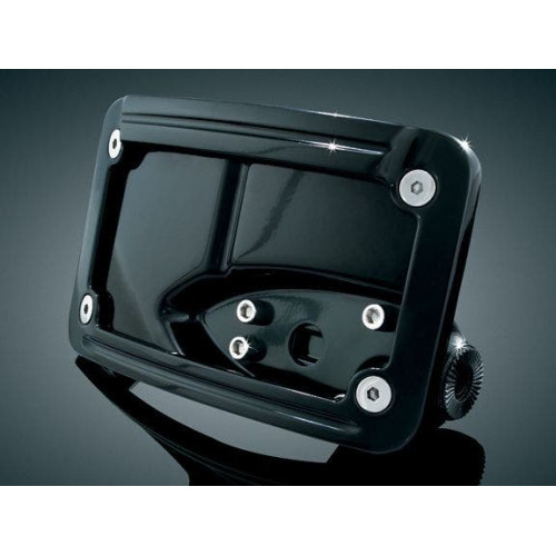 PartzBiz HD: 4413167-Kuryakyn 3125 Glossy Black Curved Horizontal Side Mount License Plate Frame PartzBiz HD: 4413167-Kuryakyn 3125 Glossy Black Curved Horizontal Side Mount License Plate Frame