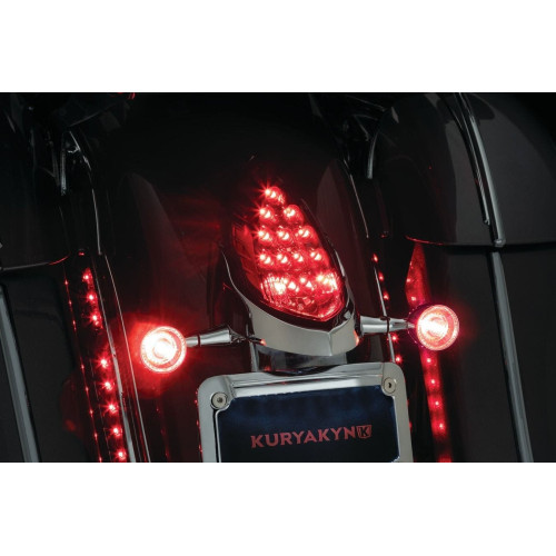 PartzBiz HD: 4413168-Kuryakyn 3128 Custom Rear Turn Signal & Plate Mount Chrome Indian Touring 14-20