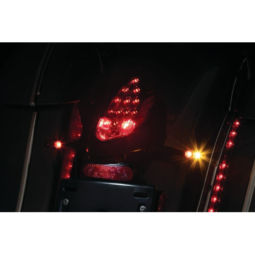 PartzBiz HD: 4413169-Kuryakyn 3129 Custom Rear Turn Signal & Plate Mount Black Indian Touring 14-20 PartzBiz HD: 4413169-Kuryakyn 3129 Custom Rear Turn Signal & Plate Mount Black Indian Touring 14-20
