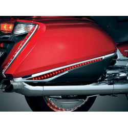 PartzBiz HD KA3232 - Kuryakyn Chrome Saddlebag Accent Swoops with L.E.D. Lights for GL1800 & F6B | 3232