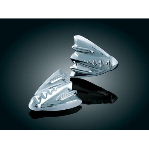 PartzBiz HD: 4413111-Kuryakyn 3767 Chrome Inner Fairing Mirror Block Off Cover Plates 06-13 Harley FLHX
