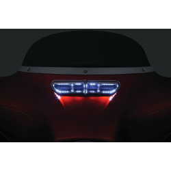 PartzBiz HD KA5053 - Kuryakyn Chrome LED แฟริ่ง Vent Accent สำหรับ '14-'16 Touring & Trike 5053