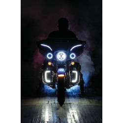 PartzBiz HD KA5064 - Kuryakyn 5064 สีดำ Tracer LED Lower Fairing Lower Grills ไฟ Harley FLH/T 14-20