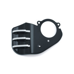 PartzBiz HD KA5686 - Kuryakyn 5686 Jim Nasi Black Finned Signature Servo EFI Cover เครื่องฟอกอากาศแบบกลม
