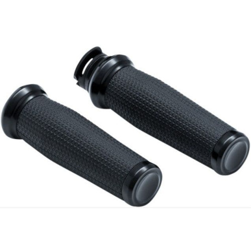 PartzBiz HD: 4412968-Kuryakyn 5939 Black Thresher Textured Handlebar Grips 15-19 Indian Scout sixty bobber rubber control grip upgrade 0630-2542 06302542 415297