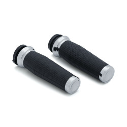 PartzBiz HD KA5942 - Kuryakyn 5942 Chrome Thresher Hand Grips Harley TBW คันเร่งอิเล็กทรอนิกส์ 08-19 Harley