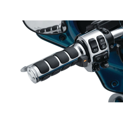 PartzBiz HD: 4412952-Kuryakyn 6470 Chrome Heated ISO Handlebar Grips E-Throttle Harley w/ TBW 08-20 PartzBiz HD: 4412952-Kuryakyn 6470 Chrome Heated ISO Handlebar Grips E-Throttle Harley w/ TBW 08-20