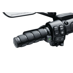 PartzBiz HD KA6473 - Kuryakyn 6473 สีดำ Heated ISO แฮนด์จับ Harley Dual Cable Throttle 96-20
