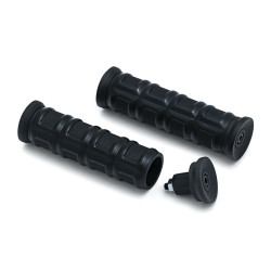 PartzBiz HD KA6679 - Kuryakyn 6679 bLACK dILLINGER Grips EPDM Aluminum Universal 1" Handlebars Fit 484249