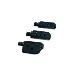 PartzBiz HD KA7561 - Kuryakyn 7561 Gloss Black Trident Large ISO-Pegs with Male Mount Adapters for Harley