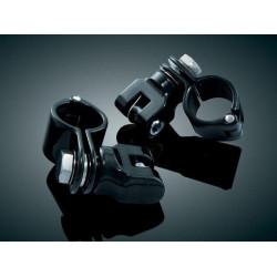 PartzBiz HD KA7572 - Kuryakyn 7572 Gloss Black Peg Mounts w/ 1-1/4" Magnum Quick Clamps & Clevis Harley
