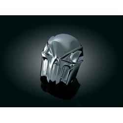 PartzBiz HD KA7741 - Kuryakyn 7741 ฝาครอบแตรกะโหลก Chrome สีดำสำหรับ Harley Cow Bell Horn Cover