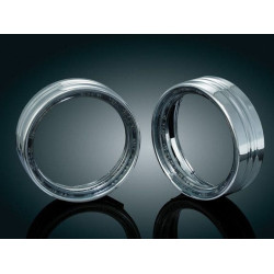 PartzBiz HD KA7748 - Kuryakyn 7748 Chrome L.E.D. Halo Passing Lamp Trim Bezels Rings Harley FLH/T