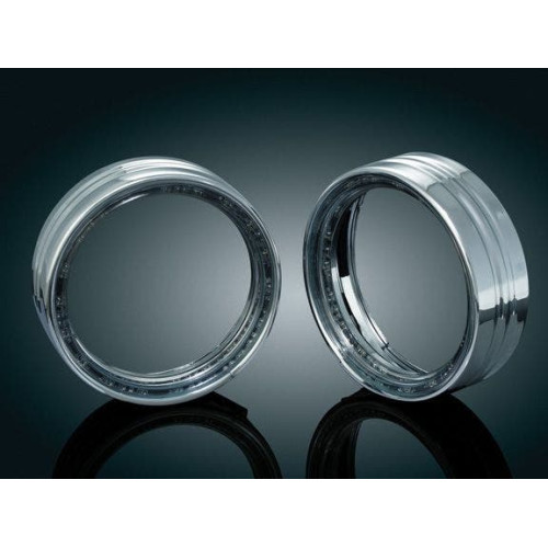 PartzBiz HD: 4412816-Kuryakyn 7748 Chrome L.E.D. Halo Passing Lamp Trim Bezels Rings Harley FLH/T PartzBiz HD: 4412816-Kuryakyn 7748 Chrome L.E.D. Halo Passing Lamp Trim Bezels Rings Harley FLH/T