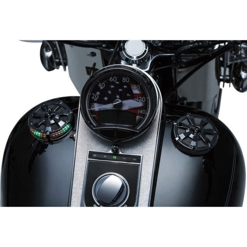 PartzBiz HD: 4412729-Kuryakyn Black Alley Cat LED Fuel & Battery Gauge for Harley 96-16 FL FX XL | 7383 PartzBiz HD: 4412729-Kuryakyn Black Alley Cat LED Fuel & Battery Gauge for Harley 96-16 FL FX XL | 7383