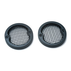 PartzBiz HD KA6514 - Kuryakyn Black Mesh Flat 3-1/4" Turn Signal Bezels Covers Harley Pancake Style | 6514 PartzBiz HD KA6514 - Kuryakyn Black Mesh Flat 3-1/4" Turn Signal Bezels Covers Harley Pancake Style | 6514