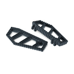 PartzBiz HD KA3595 - Kuryakyn Black Satin Riot Driver Rider แผ่นปูพื้นด้านหน้าสำหรับ Harley FL 84-17 | 3595