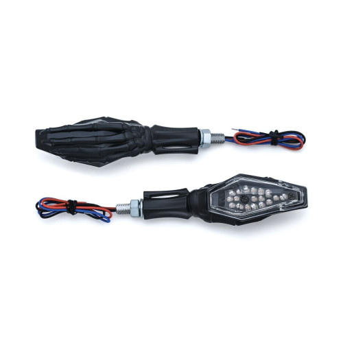 PartzBiz HD: 4412633-Kuryakyn Black Skeleton Hand Single Function Turn Signal for Harley / Metric Pair | 2527 PartzBiz HD: 4412633-Kuryakyn Black Skeleton Hand Single Function Turn Signal for Harley / Metric Pair | 2527