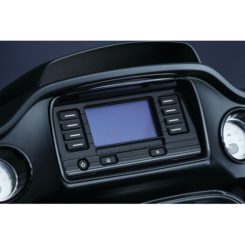 PartzBiz HD: 4412644-Kuryakyn Black Tri Line Stereo Trim Accent for Harley FLTR 15-16 W/ Boom Box 4.3 | 6967 PartzBiz HD: 4412644-Kuryakyn Black Tri Line Stereo Trim Accent for Harley FLTR 15-16 W/ Boom Box 4.3 | 6967