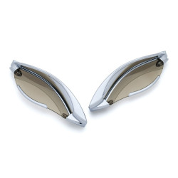 PartzBiz HD KA1246 - Kuryakyn Chrome ปรับ Fairing Air Deflectors สำหรับ Harley Batwing '14-'17 1246