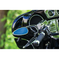 PartzBiz HD KA1707 - Kuryakyn Chrome Convex Streamline Teardrop Mirrors สำหรับ Harley หรือ Metric (pr) | 1707 PartzBiz HD KA1707 - Kuryakyn Chrome Convex Streamline Teardrop Mirrors สำหรับ Harley หรือ Metric (pr) | 1707