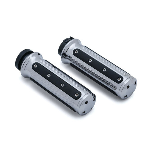 PartzBiz HD: 4412499-Kuryakyn Chrome Heavy Industries Hand Grips Harley w/ Electronic Throttle | 6122 PartzBiz HD: 4412499-Kuryakyn Chrome Heavy Industries Hand Grips Harley w/ Electronic Throttle | 6122