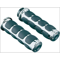 PartzBiz HD KA6236 - Kuryakyn Chrome ISO Hand Grips for Metric Cruisers Honda & Triumph | 6236 PartzBiz HD KA6236 - Kuryakyn Chrome ISO Hand Grips for Metric Cruisers Honda & Triumph | 6236