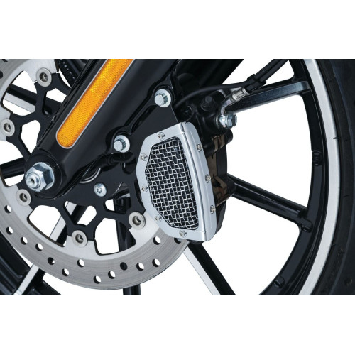 PartzBiz HD: 4412458-Kuryakyn Chrome Mesh Front Caliper Cover for Harley Softail 15-17 Models | 6542 PartzBiz HD: 4412458-Kuryakyn Chrome Mesh Front Caliper Cover for Harley Softail 15-17 Models | 6542