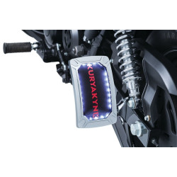 PartzBiz HD KA3190 - Kuryakyn Chrome Nova Vertical Side Mount License Plate Holder Harley / Metric | 3190