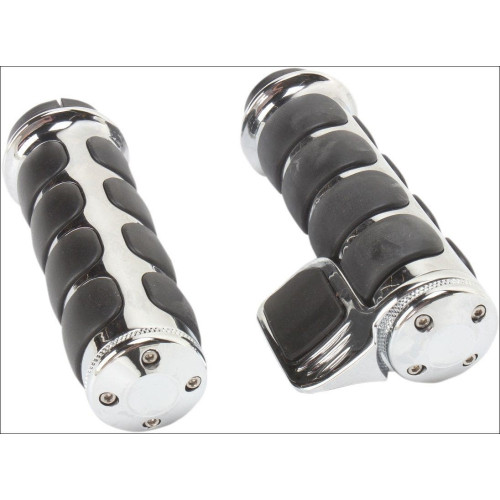 PartzBiz HD: 4412452-Kuryakyn Chrome Premium ISO Grips w/ Contour Throttle Boss Harley TBW Control | 6343 PartzBiz HD: 4412452-Kuryakyn Chrome Premium ISO Grips w/ Contour Throttle Boss Harley TBW Control | 6343