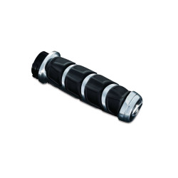 PartzBiz HD KA6372 - Kuryakyn Chrome & Rubber Kinetic Hand Grips Honda Suzuki Metric Models 1” Bars | 6372